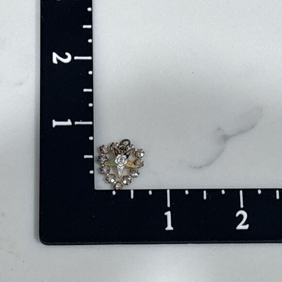 Vintage Order Of Eastern Star Rhinestone Pendant Charms Masonic - Picture 8 of 10